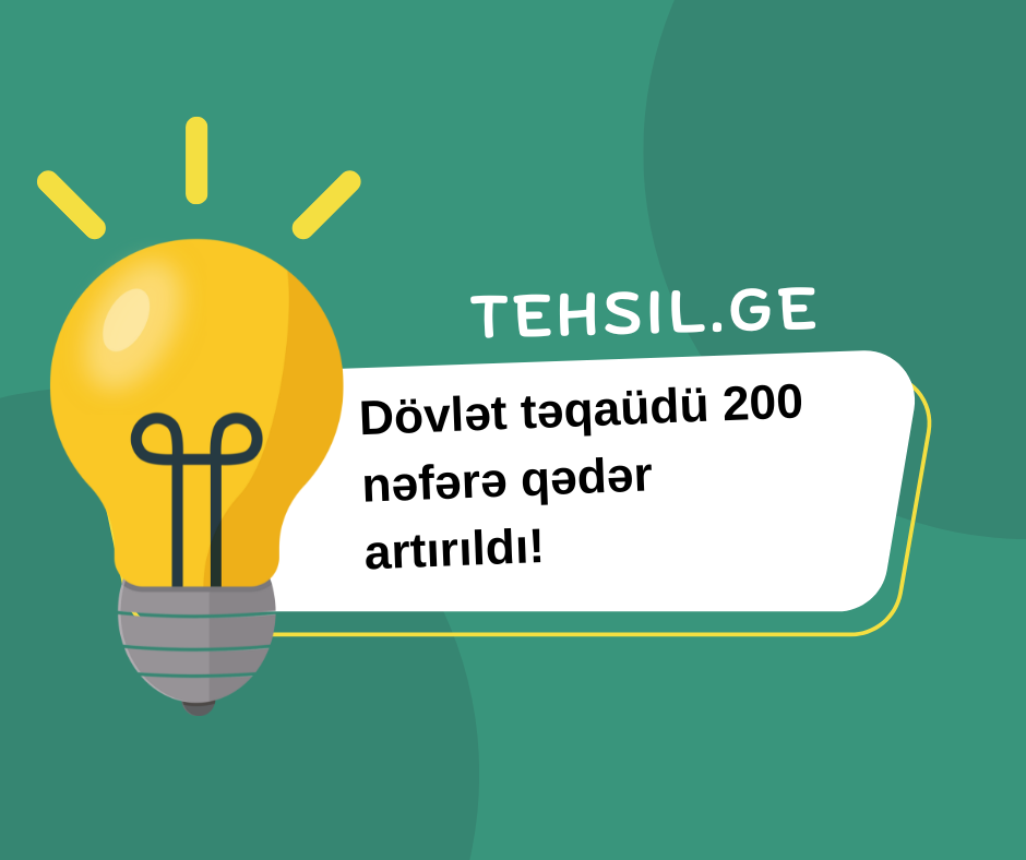 Dövlət təqaüdü 200 nəfərə qədər artırıldı